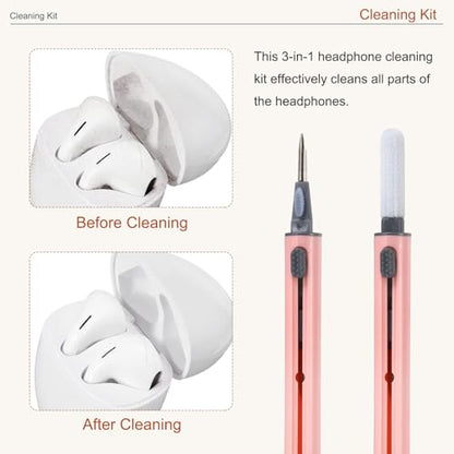 4PCS Earphone Cleaner Kit - Ultra Portable Multi-Function Cleaner Kit Soft Brush for Bluetooth Earphones Case Cleaning Tools, Light Pink - color: Light Pink