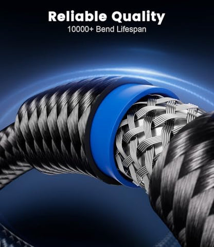 Digital Optical Audio Cable 3ft/1M- Cotton Braided Toslink Fiber Optic Cable for Sound Bar, TV, Home Theater, PS4, Blu-Ray Player & More (Black) - size: 3ft/1M