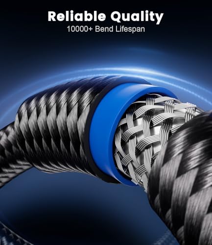 Digital Optical Audio Cable 6ft/2M- Cotton Braided Toslink Fiber Optic Cable for Sound Bar, TV, Home Theater, PS4, Blu-Ray Player & More (Black) - size: 6ft/2M
