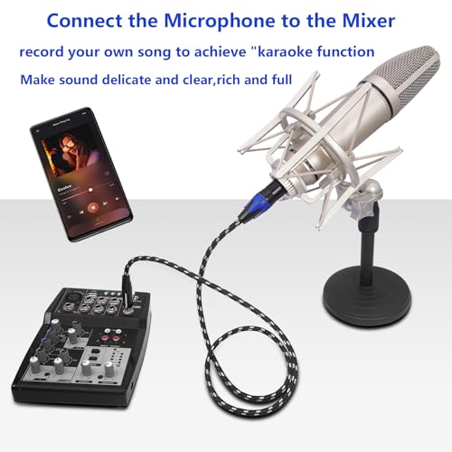 1/4" to XLR Cable,Heavy Duty Nylon Braided,Gold Plated Plug,Balanced 1/4" TRS to XLR Female Patch Cable, Quarter Inch 6.35mm to 3pin XLR Female Microphone Cable, for Speaker,Mixer-10ft/2Pack