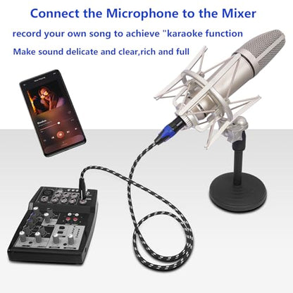 1/4" to XLR Cable,Heavy Duty Nylon Braided,Gold Plated Plug,Balanced 1/4" TRS to XLR Female Patch Cable, Quarter Inch 6.35mm to 3pin XLR Female Microphone Cable, for Speaker,Mixer-10ft/2Pack