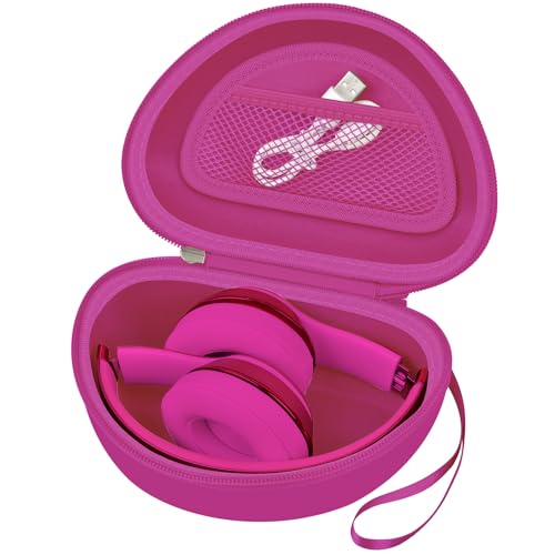 COMECASE Case for Beats Solo 4/Studio Pro Headphones with Mesh Pocket | Water-Resistant Hard Shell, Mesh Pocket for Cables, Travel Storage, Fits Solo 2/3, Solo Pro and Studio3, Rose Red, Bag Only - color: Rose Red