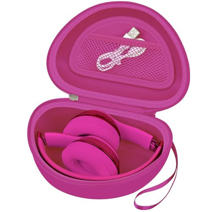 COMECASE Case for Beats Solo 4/Studio Pro Headphones with Mesh Pocket | Water-Resistant Hard Shell, Mesh Pocket for Cables, Travel Storage, Fits Solo 2/3, Solo Pro and Studio3, Rose Red, Bag Only - color: Rose Red