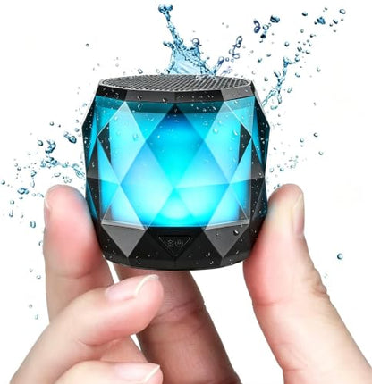 LFS Portable Mini Bluetooth Speaker with 7 Color Lights, TWS Stereo Pairing | Wireless Waterproof Speaker Magnetic, 8 Hours Playtime, Built-in microphone, Small Speaker for Shower, Home, Outdoor, Travel