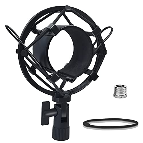 Microphone Shock Mount Mic Holder, Anti-Vibration Suspension Shock Mount Mic Holder Clip for 43mm-47mm Diameter Condenser Microphone