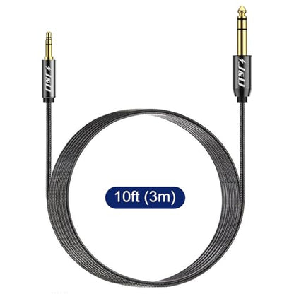 J&D 3.5mm to 6.35mm Stereo Audio Cable, Gold Plated 3.5mm 1/8 inch Male TRS to 6.35mm 1/4 inch Male TRS Copper Shell Cable, Nylon Braid for Smartphone, Amplifiers, 10 Feet - size: 10 ft