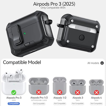 for AirPods Pro 3 Case Safety Lock (Black) - color: Black