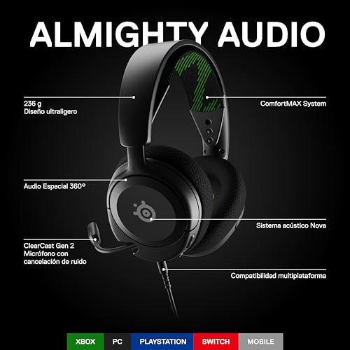 SteelSeries Arctis Nova 1X Gaming Headset - Signature Arctis Sound - ClearCast Gen 2 Mic - Xbox Series X|S, PC, PlayStation, Switch, and Mobile