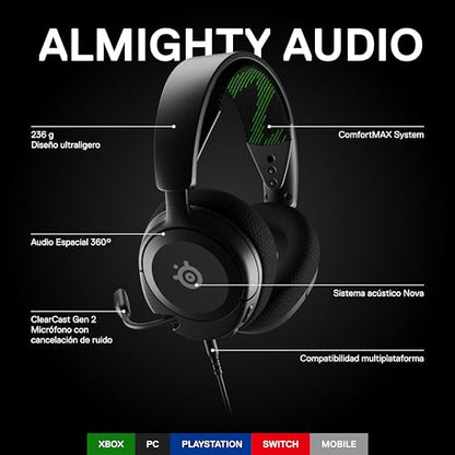 SteelSeries Arctis Nova 1X Gaming Headset - Signature Arctis Sound - ClearCast Gen 2 Mic - Xbox Series X|S, PC, PlayStation, Switch, and Mobile