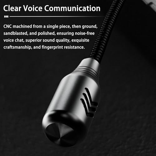 Boom Gaming Microphone Cable,Over-Ear Headphones Voice Call Recording Cable,Aluminum Alloy Mic,High Purity Oxygen Free Copper Earphone Cord Custom-Designed for Gaming Live Streaming Studio 3.5mm 6.5ft
