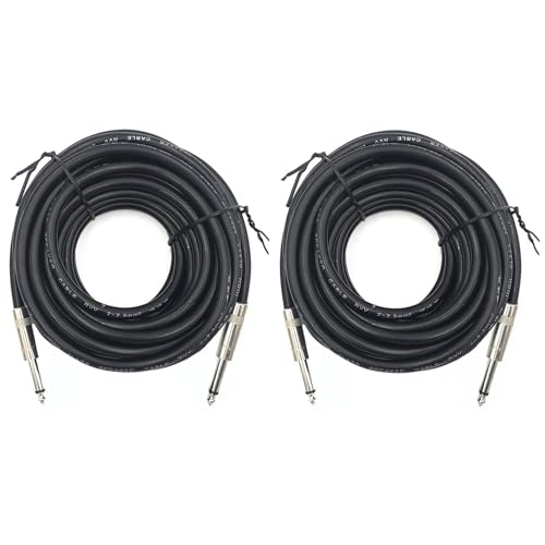 2 Pack 1/4" TS to TS Speaker Cable 100 Feet 12AWG 2 Conductor Heavy Duty - size: 100 ft(2 Pack)