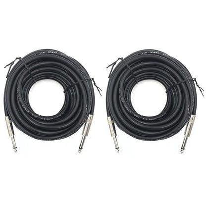 2 Pack 1/4" TS to TS Speaker Cable 100 Feet 12AWG 2 Conductor Heavy Duty - size: 100 ft(2 Pack)