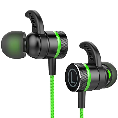 KASOTT SoundMaster Pro V1 - Gaming Earphones with Dual Audio Drivers,Battle Buds,in-Line Mic with Mute and Volume Control, Compatible with Xbox Series,Xbox One,PS5,PS4,Switch,Pc with 3.5mm Aux - color: Green