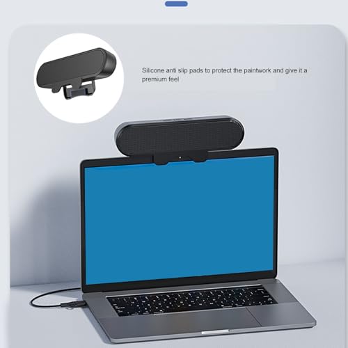 HERCHR Computer Speaker, 10W Mini Sound Bar High Definition Stereo Loud Sound Volume Control USB Wired Easily Clamps Display Desktop PC Speaker for Audio