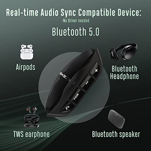 Uberwith Bluetooth Adapter for PS 5 Accessories BT 5.0 Wireless Audio Transmitter for PS 5 Controller with Low Latency for AirPods All Bluetooth Headphone Speakers Earbuds