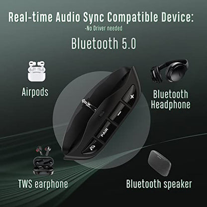 Uberwith Bluetooth Adapter for PS 5 Accessories BT 5.0 Wireless Audio Transmitter for PS 5 Controller with Low Latency for AirPods All Bluetooth Headphone Speakers Earbuds