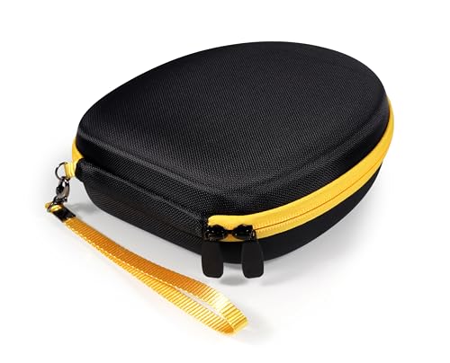 Case Compatible with DEWALT Neckband Headphones and 2-in-1 Neckband Headphones w/Built-in Speakers (Black with Yellow Zip) - color: Black with yellow zip