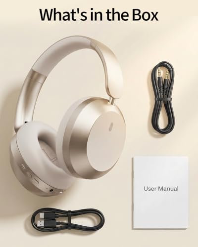 Wentronic Y05 Wireless Bluetooth Headphone, Noise Cancelling, Starlight | Wireless Over-Ear Headphones, Hi-Res Audio, 48H Playtime, Built-in Mic, Comfort & Connectivity, Works with iOS, Android & PC - color: Starlight