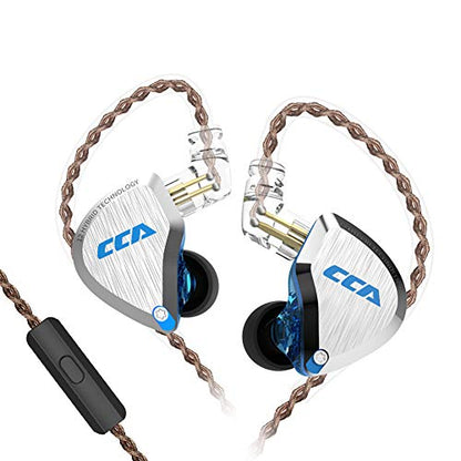 CCA C12 in Ear Earphones 5BA 1DD Hybrid Drivers Wired Sport Earbuds Headphones Stereo Gaming Headset HiFi Clear Sound for Musician Audiophile Singer DJ | HiFi Musician Monitor IEM, Detachable 2-Pin Cable, Noise-Isolating Earbuds, Zinc Alloy, Gaming Headse