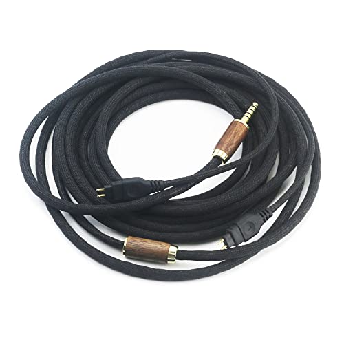 NewFantasia 4.4mm Balanced Cable Replacement Cable Compatible with Sennheiser HD600 HD650 HD580 HD660S HD58X HD660S2 HD6XX Headphone 7N OCC Copper Silver Plated Cord Walnut Wood Shell