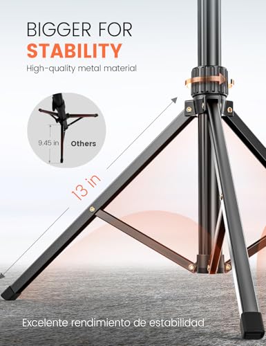 71'' Phone Tripod Stand, Extendable Reinforced Aluminum Phone Stand with Wireless Remote, Stable Cellphone Tripod (210cm-Black) - style: 86'' Black