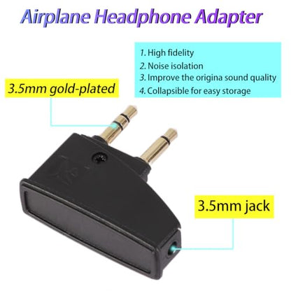 Airplane Headphone Adapter - 3.5mm Jack for Bose 700 QC 2/3 QC45/35 QC35ii QC15/25/20 NC700 SoundLink SoundLinkII AE2 AE2i AE2W & More - Compatible with Most in-Flight Entertainment Systems - size: 1pc