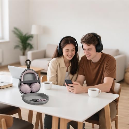 GWCASE Universal Headphone Case with Secure Strap and Cable Pocket, Gray | Fits Most Foldable Over-Ear Headphones, 7.87x 6.8 x 0.9 in Interior, for Students, Commuters and Music Fans, Case Only - color: Gray