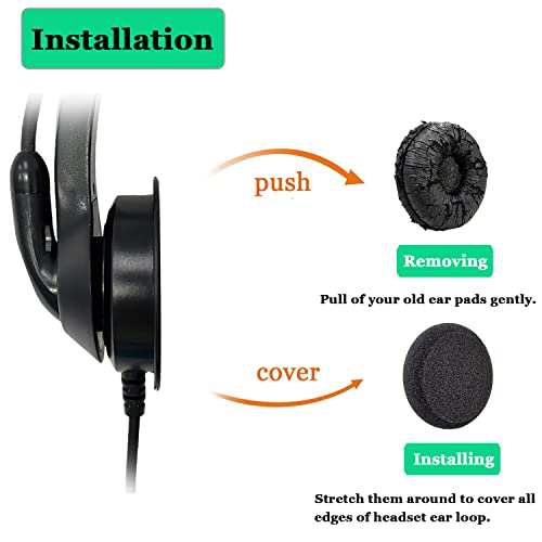 Jabra Headset Ear Cushions Replacement Ear Pads Foam Earpads (4 Pack) | Fit for Jabra PRO 920 930 9450 Biz 1500 1900 2400 GN2000 Plantronics HW251N HW510 Blackwire C320 3210 3220 3320 Headphones