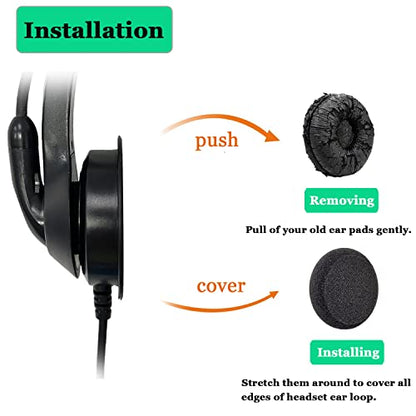 Jabra Headset Ear Cushions Replacement Ear Pads Foam Earpads (4 Pack) | Fit for Jabra PRO 920 930 9450 Biz 1500 1900 2400 GN2000 Plantronics HW251N HW510 Blackwire C320 3210 3220 3320 Headphones
