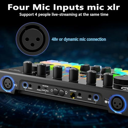 M100 2‑Person Podcast Equipment Bundle,XLR/USB Dynamic Mics & Audio Mixer - color: Two dynamic mics bundle