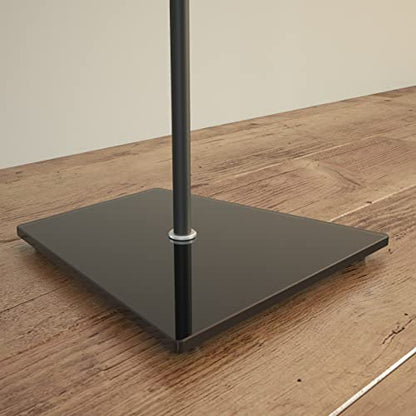 AVF Speaker Floor Stands for Speakers up to 11 lbs, Adjustable Height 31-41 Inch, Steel and Glass Speaker Stand Pair, Black, EAK85B-A - style: Black w Glass Bass