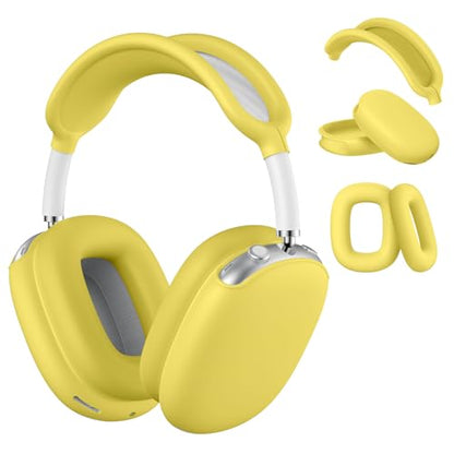 Maxjoy for AirPods Max Case, Soft Silicone Ear Cups & Headband Cover, Anti-Scratch Protective Accessories, Light Yellow - color: Light Yellow