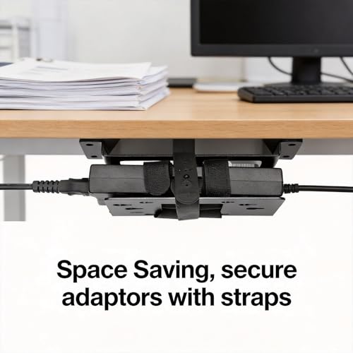 Metal Desk Mount Compatible with Laptop Power Adapter