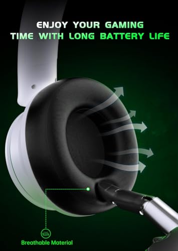 Wireless Gaming Headset for Xbox Series X|S, Xbox One, PS5, PS4-Blackwhite | Rotatable Earmuffs, 3D Surround Sound, Noise Canceling Microphones for Xbox Series X|S, Xbox One, Sega Gear, Mac - color: Blackwhite