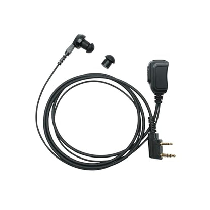 in-Ear Earpiece Compatible with Kenwood TK-3360 Baofeng UV-5RTP | In-ear bud, PTT mic, K1 2-pin; Compatible with TK-3140 TK-3402 BF-888S BF-F8HP UV-5R H-777 RT21 RT7