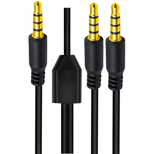 3.5mm Headphone Splitter Audio Cable 4Pole TRRS Stereo Jack3.28Ft | 3.5mm 4-Pole TRRS 1 Male to 2 Male 1/8" AUX Cord for Laptop Mp3 Earphone Speaker 1M