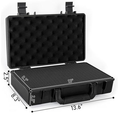 TORIBIO Hard Carrying Case with Foam, Shockproof Storage Box 13.6"x8.3"x2.5" - size: 13.6" x 8.3" x 2.5"