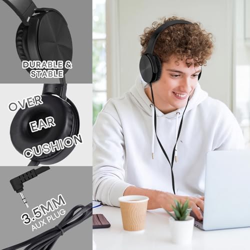 10 Pack Classroom Headphones Bulk,Wholesale School Durable Wired Earphones for Students,Kids,Children Toddler Teen Boys Girls and Adult(LS450,10 Black) - color: Black, size: 10 Pack