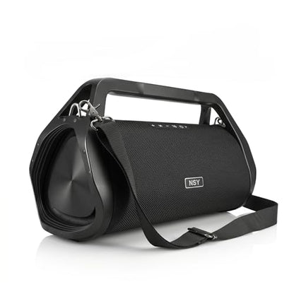 80W Jobsite Bluetooth Speaker w/Built-in Handle & Strap | IP66 Waterproof Dustproof Portable Boombox, 24H Playtime, No-Distraction Design, TWS for Construction Site, Workshop, Outdoor
