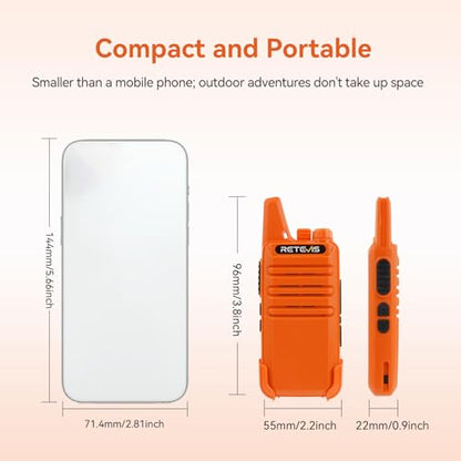 Retevis RT22 Walkie Talkies, Portable FRS Two Way Radio with Earpiece - color: Orange