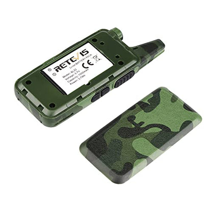 Retevis RT22 Lightweight Walkie Talkies Long Range with Earpiece (2 Pack) - color: Camouflage