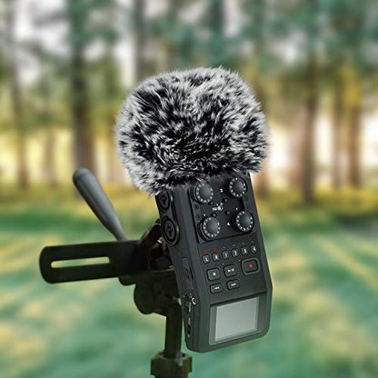 ChromLives Furry Windscreen Muff, Mic Cover Wind Muff, Outdoor Microphone Wind Cover Compatible with Zoom H5 H6 and More, Grey - color: H6 Mic Windscreen