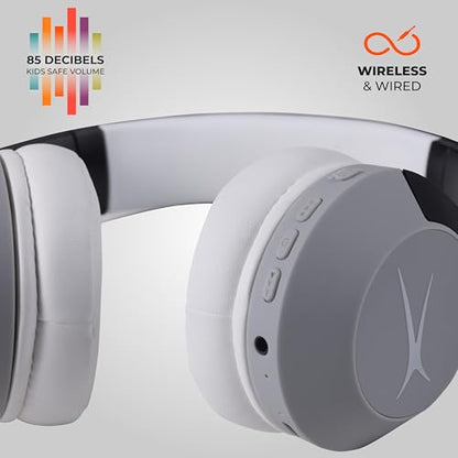 Altec Lansing Kid Safe Noise Cancelling Wireless Headphones 15H Battery, 85dB Volume Limit, Foldable Design Powerful Sound, Active Noise Cancellation Perfect for Kids Ages 7+ - color: Blackout Lavender