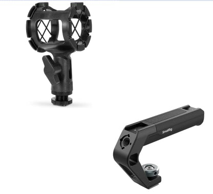 SmallRig Microphone Shock Mount with Cold Shoe+Lightweight Cold Shoe Top Handle