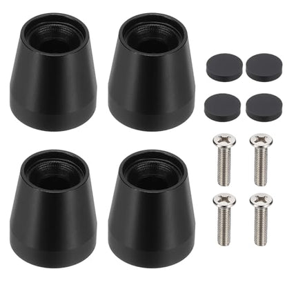 MECCANIXITY 4Pcs Speaker Isolation Pad Feet, 20x20mm Shockproof Aluminum Alloy Vibration Isolation Speaker Shock Base Pad Cone Base with Screws & Rubber Pads for Audio Equipment, Black - color: Black, size: 20x20mm