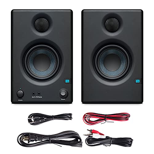 PreSonus Eris E3.5-3.5" Near Field Studio Monitors (Pair) – Powered Desktop Speakers for Music Production, Studio-Quality Recording, and Active Media Reference