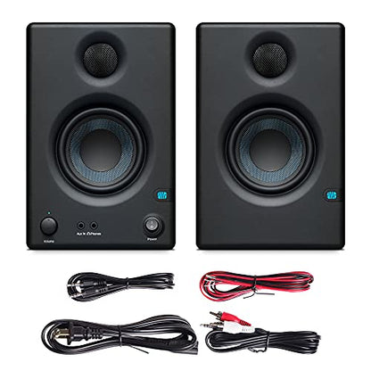 PreSonus Eris E3.5-3.5" Near Field Studio Monitors (Pair) – Powered Desktop Speakers for Music Production, Studio-Quality Recording, and Active Media Reference