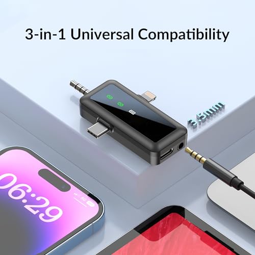 Wireless Mini Microphone for iPhone - 2 Pack Lavalier Microphone for Video Recording, 3-in-1 Noise Reduction Lapel Mic for Ipad, Android, Clip-on Mic for Content Creators Podcast
