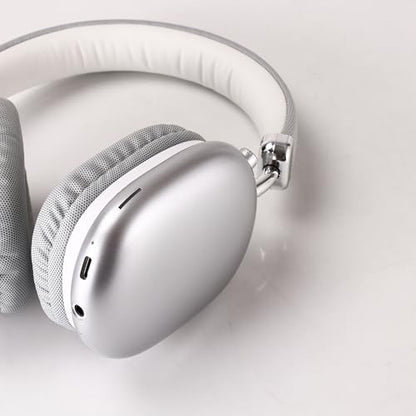 BT1638 Over-Ear Wireless Headphones, Premium Padded Headband, Champagne USB-C Charging, Bluetooth Headphones， Long Endurance Flight of up to 40 Hours，Fashionable and Colorful (Silver) - color: Silver