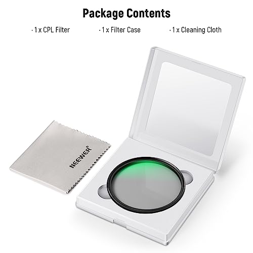 Neewer 95mm Polarizing Filter, 24 Layer Multi Resistant Nano Coated MC CPL Circular Polarising Filter, HD Optical Glass Polarizer/Ultra Slim/Reduce Reflection/Enhance Contrast/Reduce Glare - size: 95mm